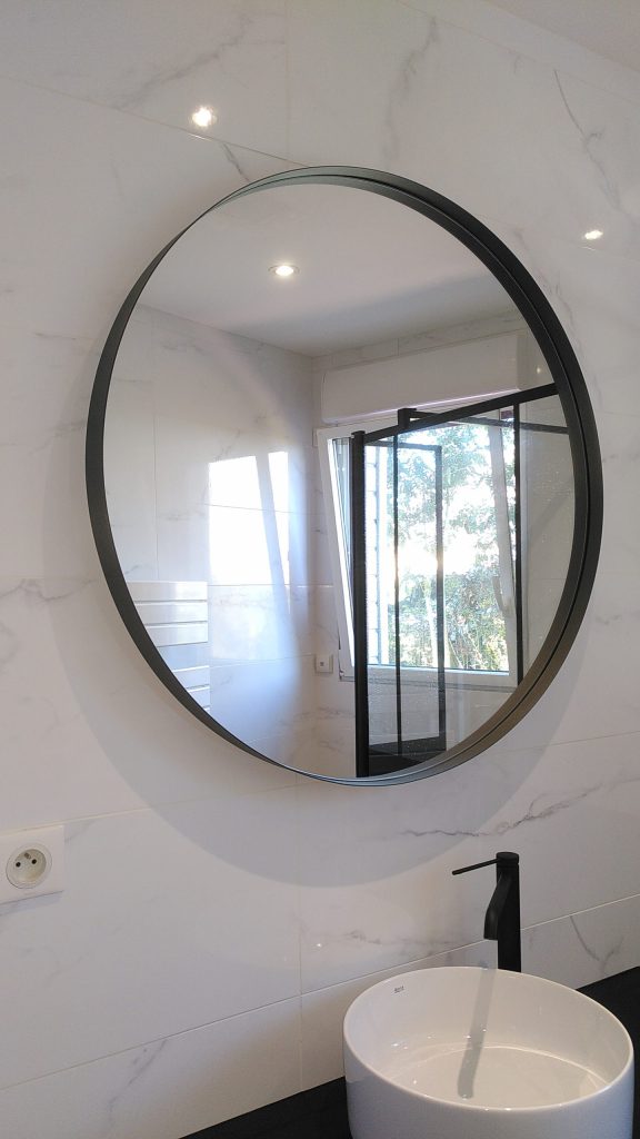 Miroir rond noir